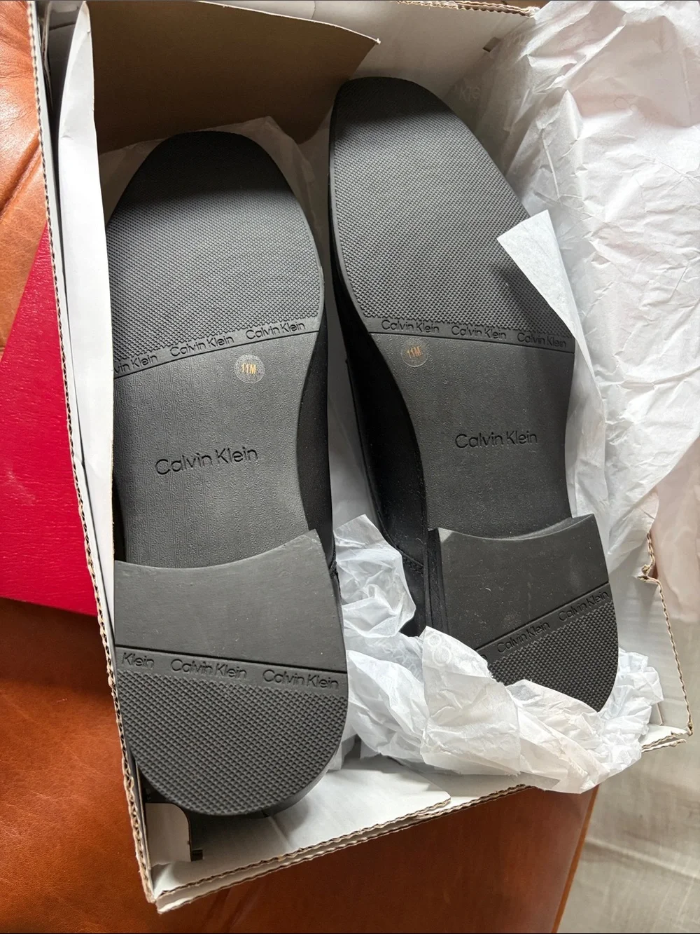 Calvin Klein Black Leather Lace-Up Oxfords
